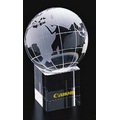 3-1/8" Crystal Globe W/ 1-3/4" Cubed Clear Base (Screened)